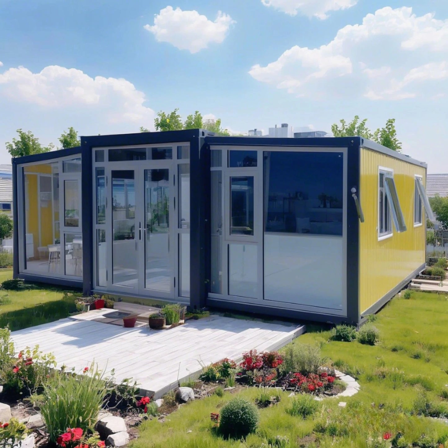 40Ft Prefabricated Container House 3 Bedroom Modular Tiny Home With Kitchen