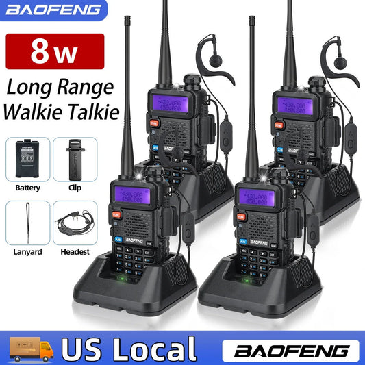 Baofeng UV-5R 8W Dual Band Walkie Talkie 1800mAh Battery