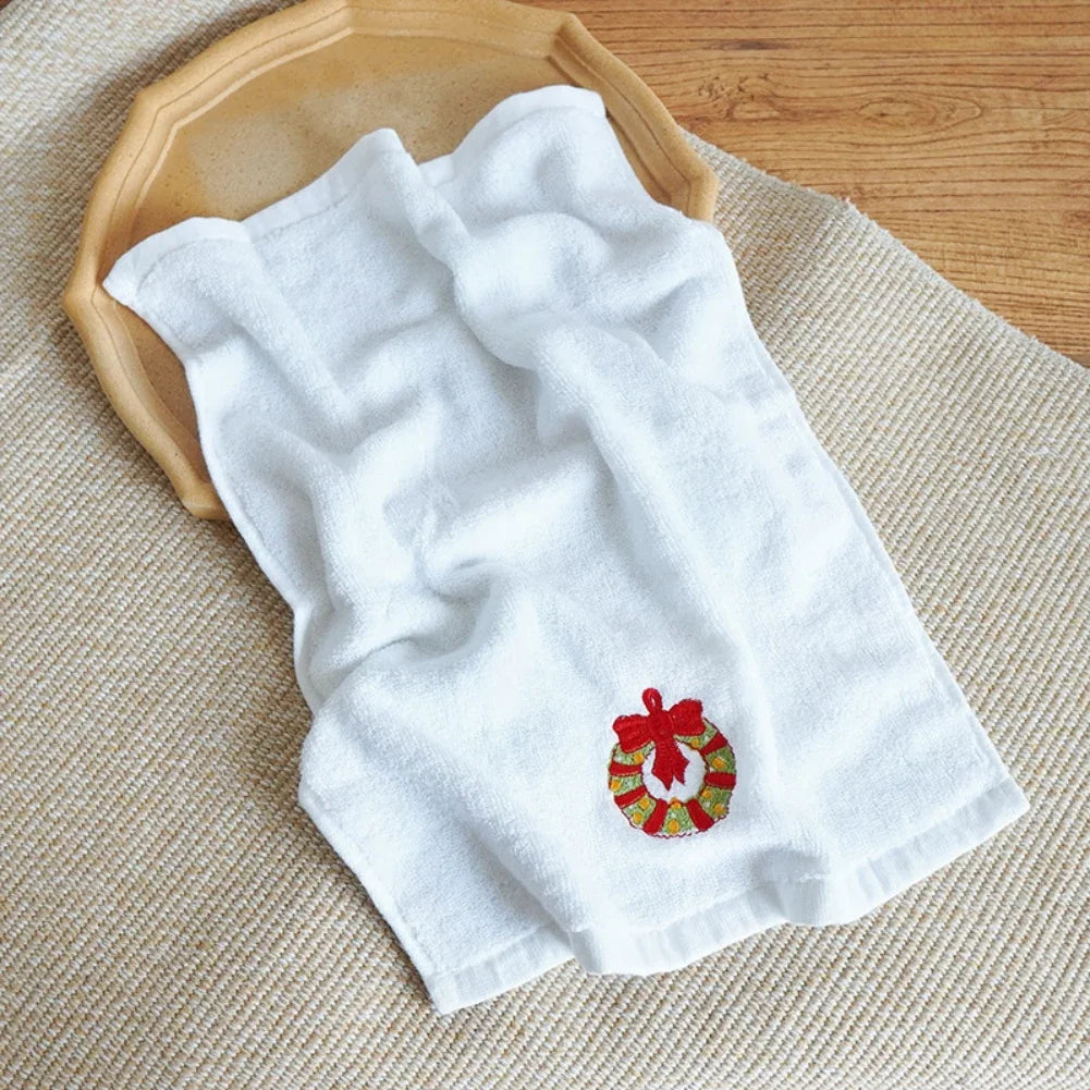 3 Piece Set Christmas Kitchen Towels Santa Snowman Decorative Gift Absorbent Hand Bath Towels Merry Christmas Hand Towels