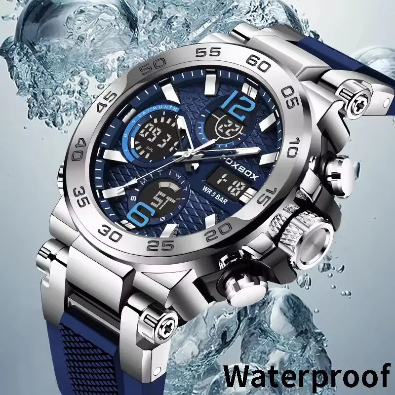 LIGE Luxury LED Display Men's Wristwatch Fashion Luminous Sport Waterproof Calendar Quartz Watch