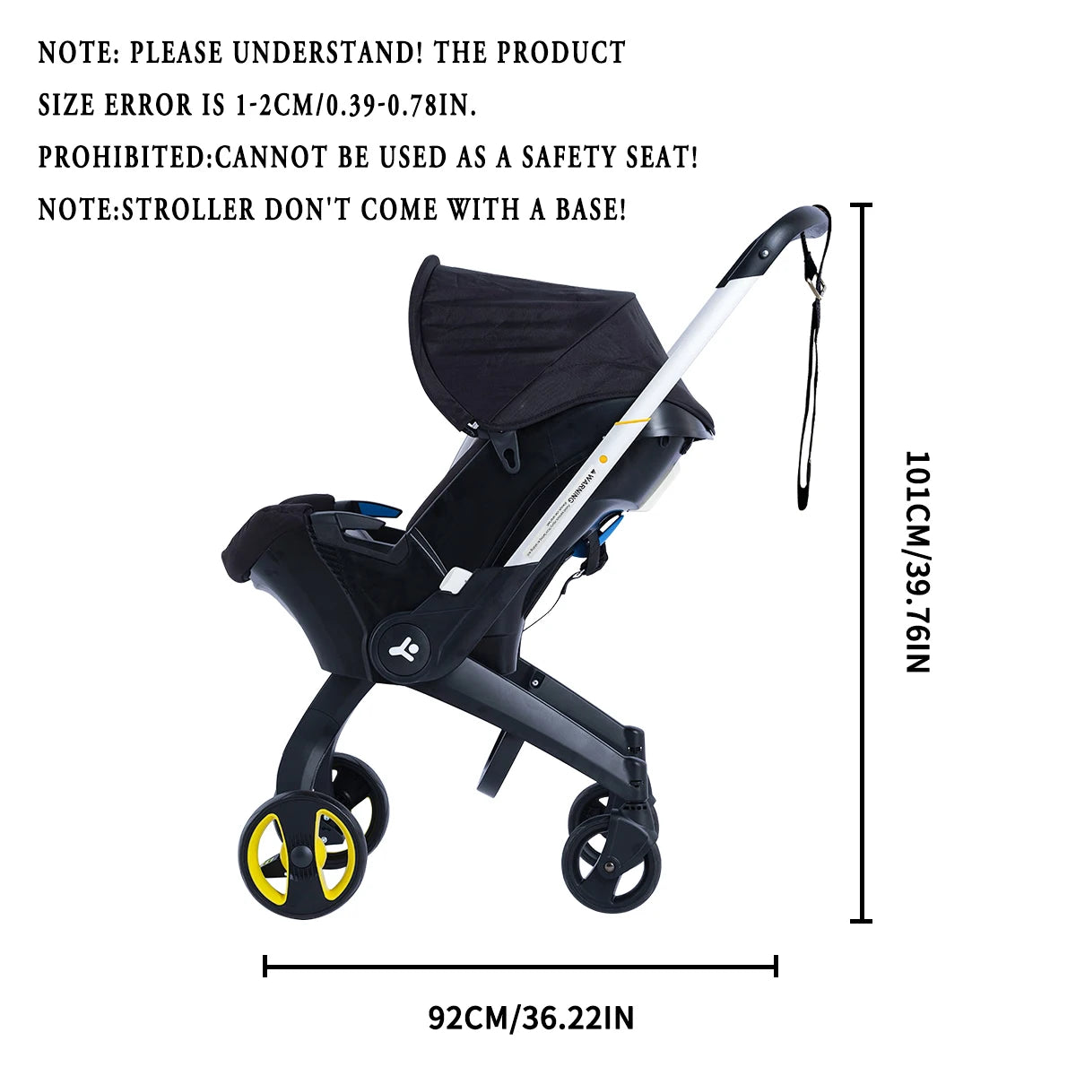 Portable Foldable Baby Stroller Metal Frame Sunshade