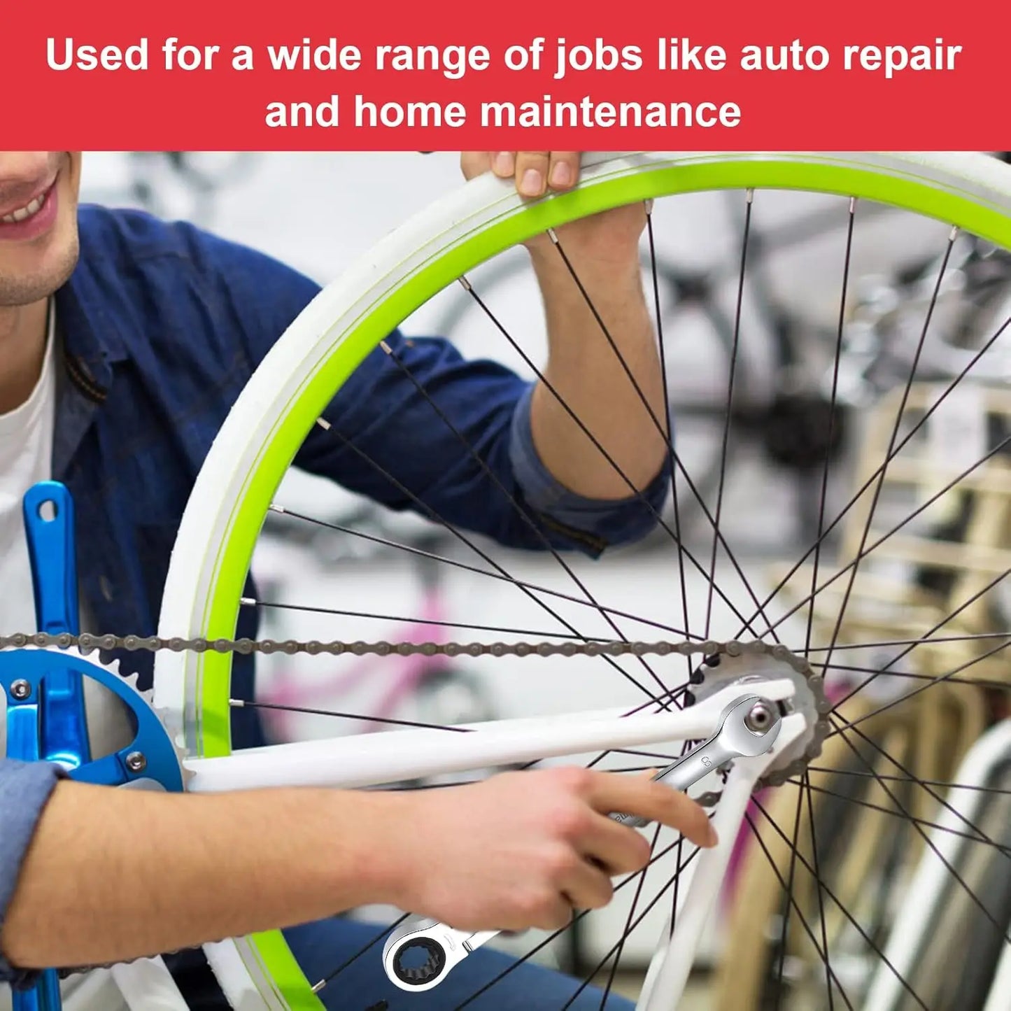 12 Piece Ratcheting Flex Head Wrench Set 8 To 19mm 72T Crv