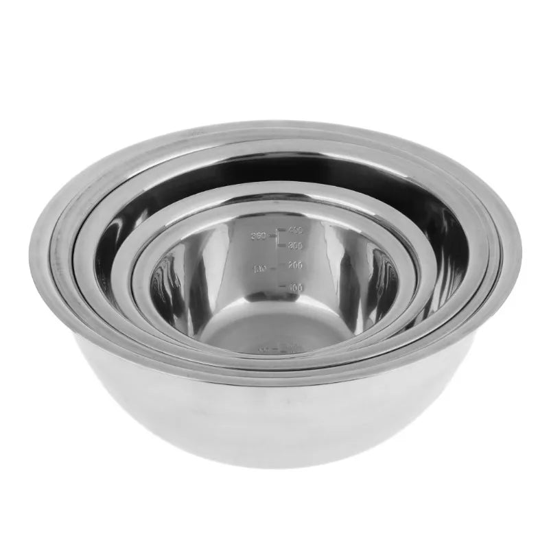 5 Piece Stainless Steel Nesting Mixing Bowls Set Non Slip Whisking Bowls