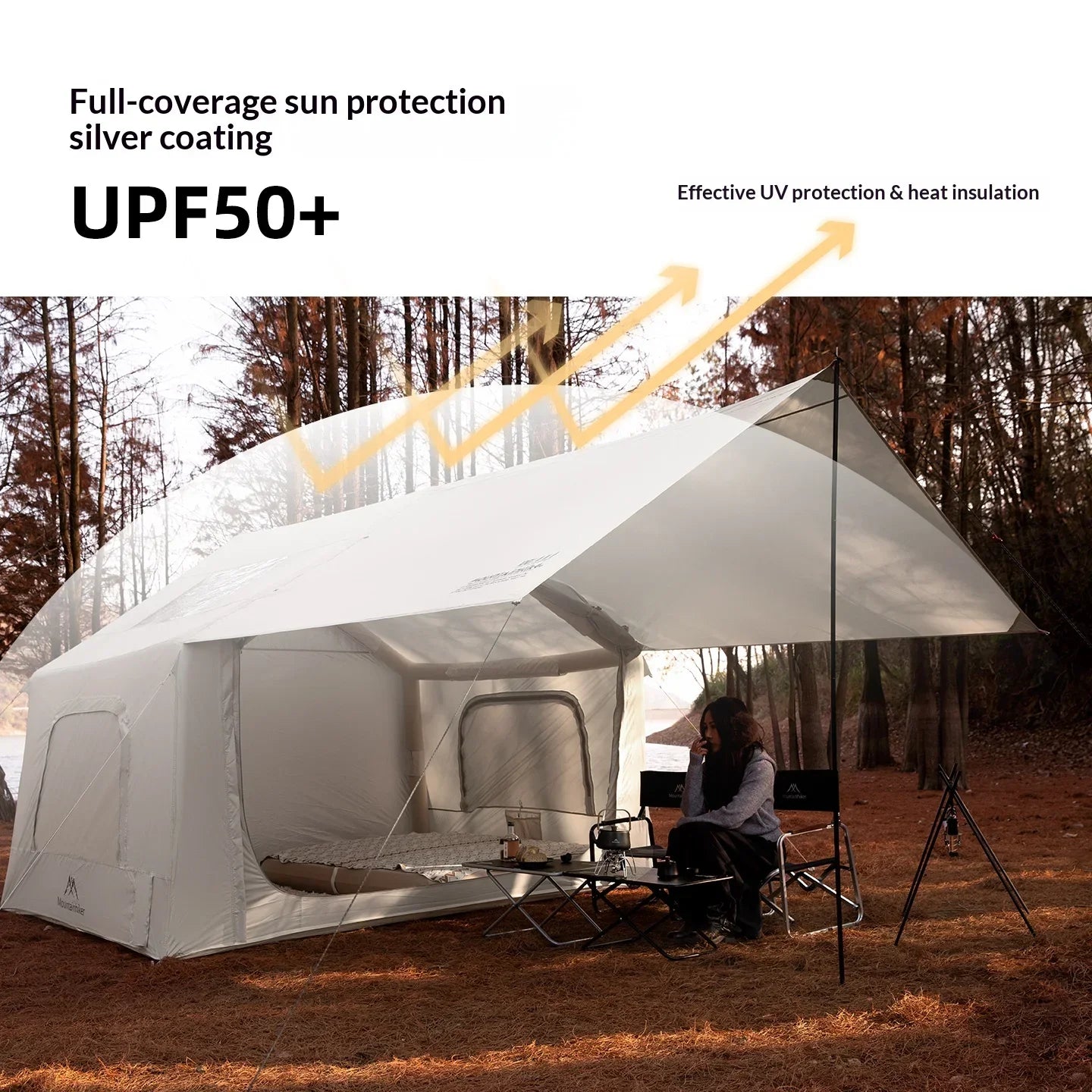 8x8m Inflatable Camping Tent With Manual Pump Easy Setup MountainHiker