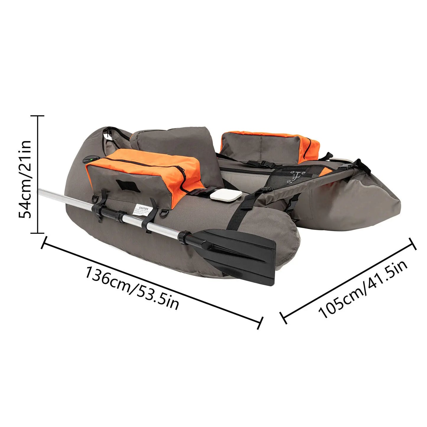 Portable Inflatable Fishing Boat Raft with Adjustable Backrest and Easy Blow Up Design