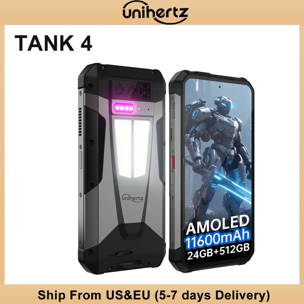 Unihertz Tank 4 5G Rugged Phone With Built In 720P Projector 24GB RAM 512GB ROM