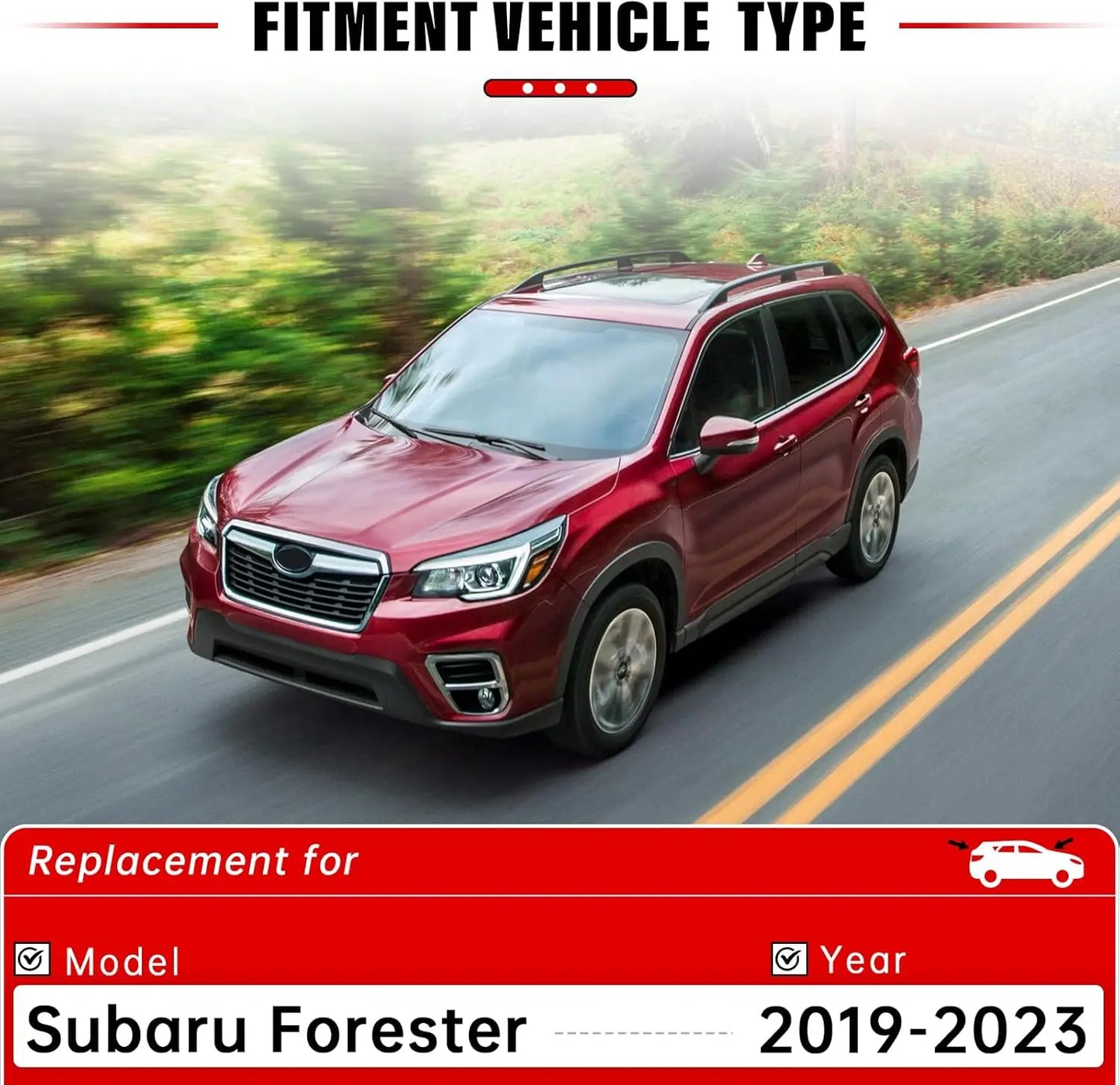 Windshield Wiper Blade Set For Subaru Forester 2019 2020 2021 2022 2023 2024 Front And Rear Original Factory Quality