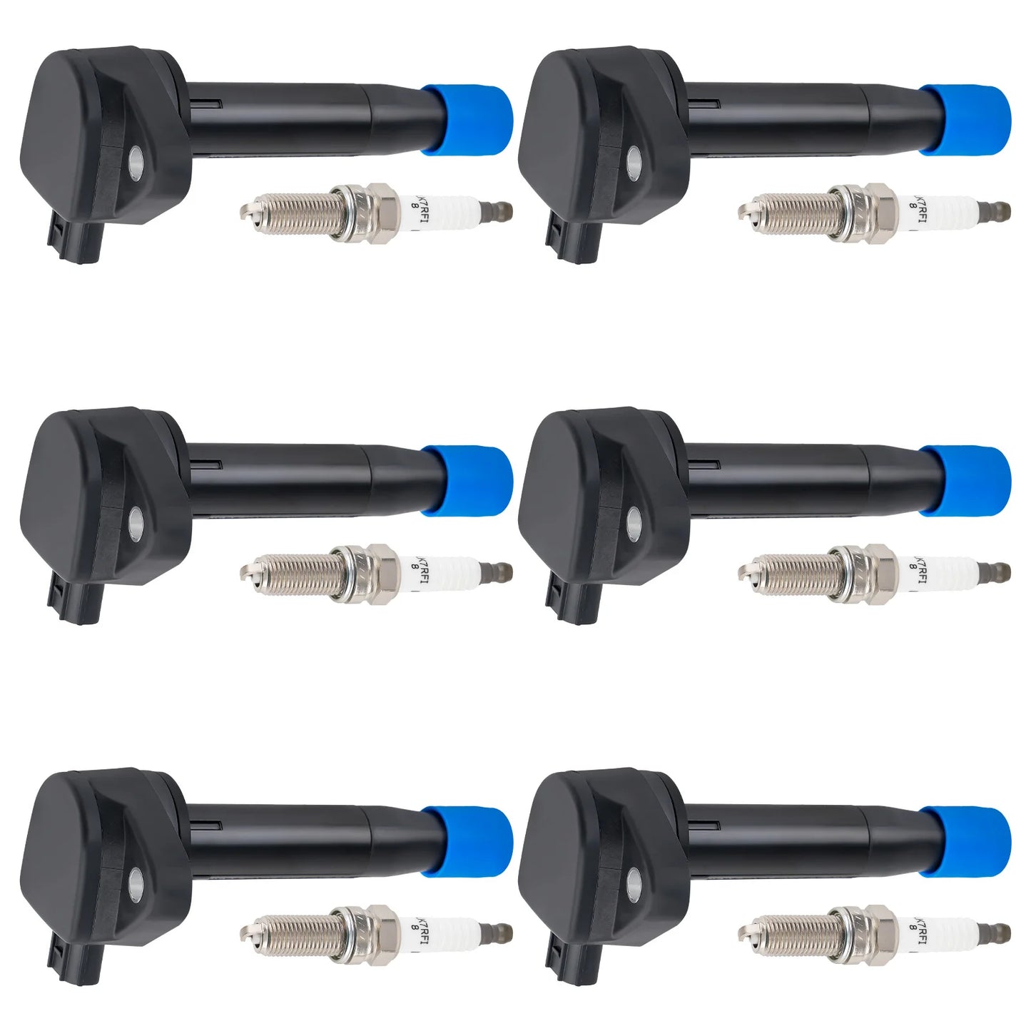 6 Pieces Ignition Coils And 6 Spark Plugs For Acura RDX ZDX Honda Pilot UF624