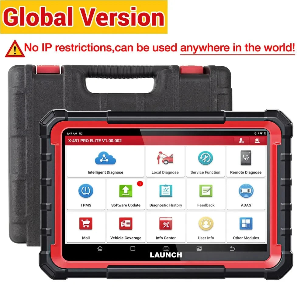 Launch X431 Pro Elite 8 Inch Car Diagnostic Tool OBD OBD2 Scanner All System CAN FD DOIP Active Test ECU Coding 31 Reset
