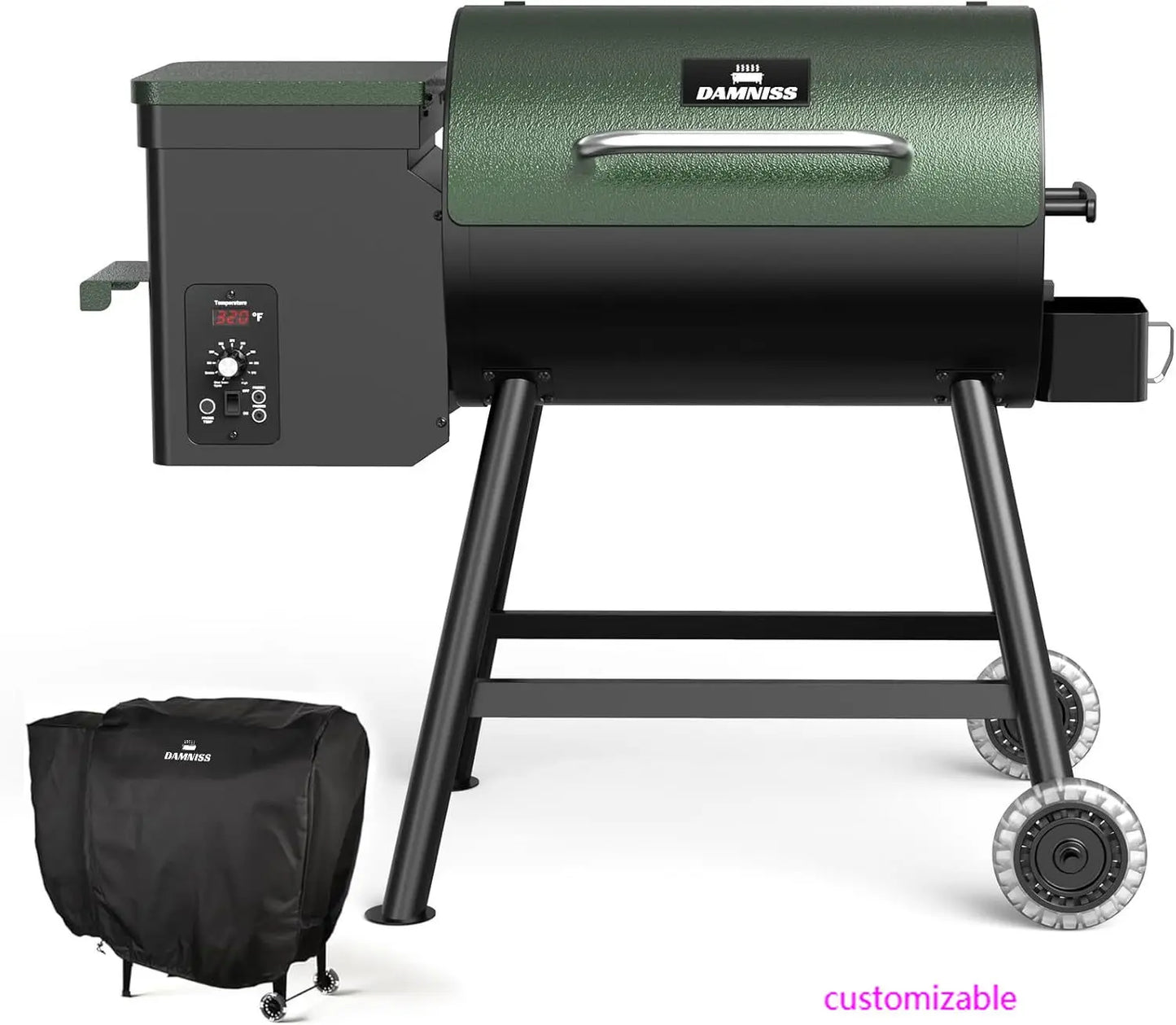 Wood Pellet Smoker Grill With Auto Feed And PID Control 456 Sq In 180-450F