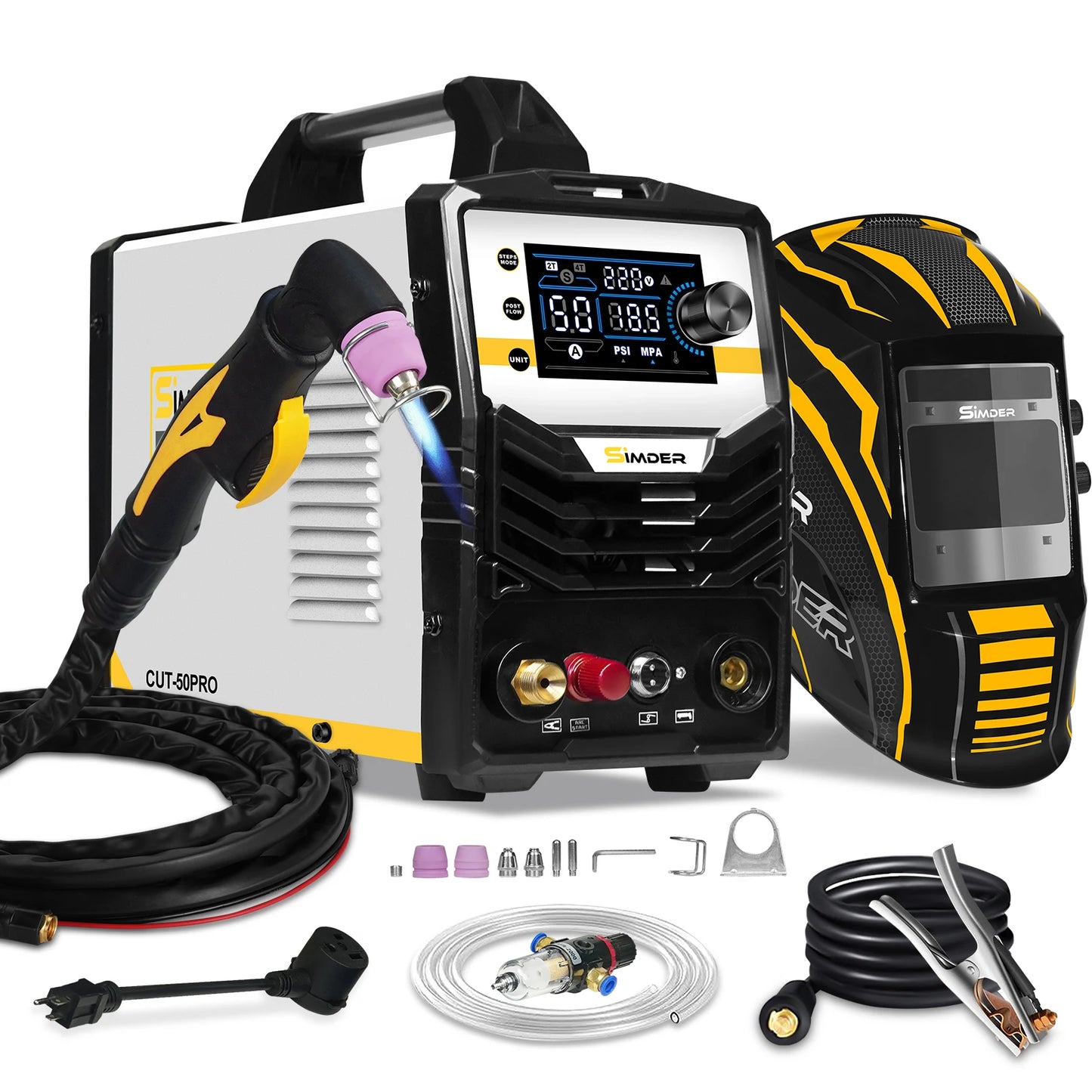 SIMDER Plasma Cutter 50 Amp Non Touch Pilot Arc LED Display 110V 220V 2T 4T