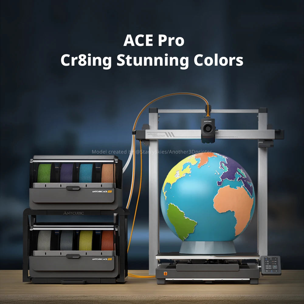 ANYCUBIC Kobra 3 Max Combo AE Version Multi-Color 3D Printer Max Speed 600mm/s Build Volume 500*420*420mm Smart APP Control