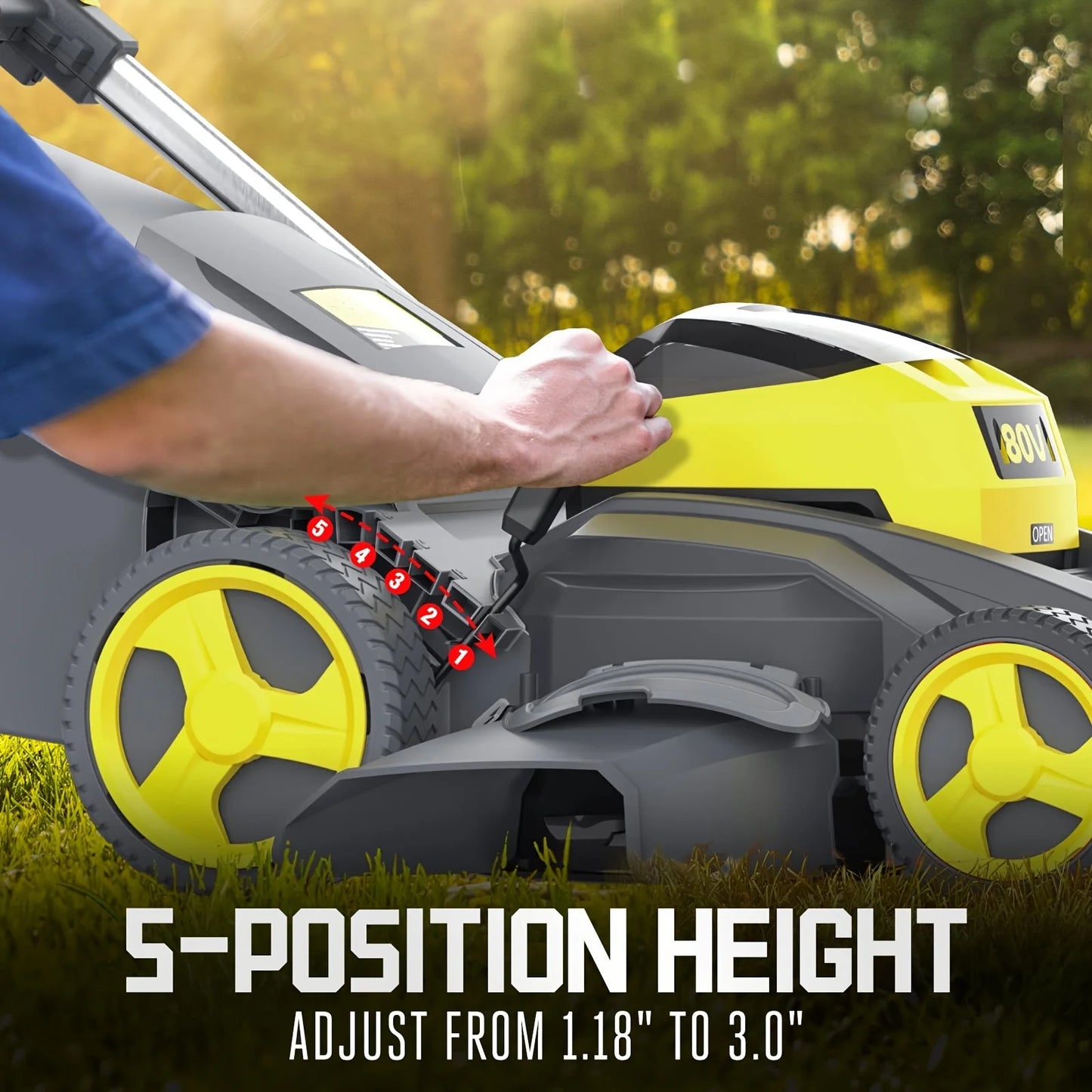 PowerSmart 80V 21 Inch Self Propelled Cordless Lawn Mower With 6.0Ah Battery