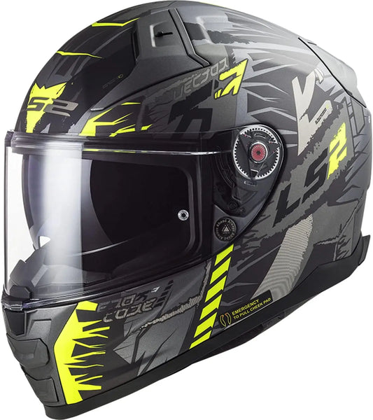 Helmets Full Face Citation II Techbot (Matte Titanium Hi-Vis Yellow - X-Small)