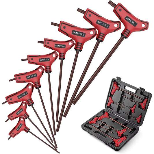 9Pc T Handle Torx Wrench Set S2 T10 T50 With Case For DIY Repair