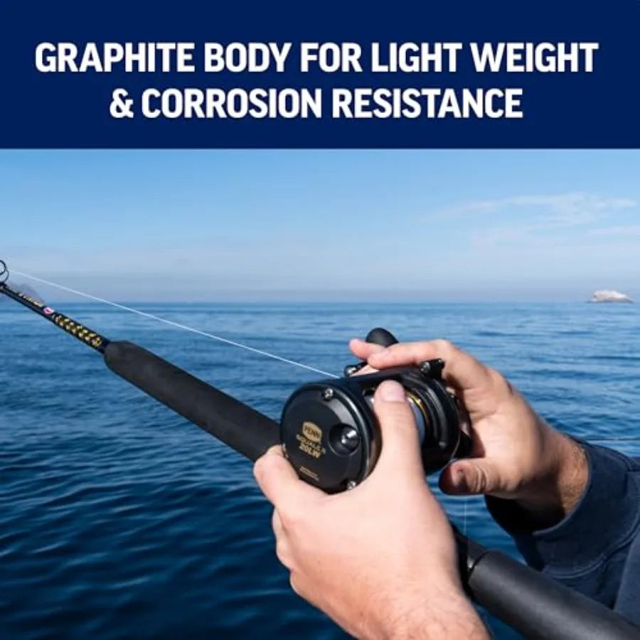 Squall II Level Wind Conventional Reel And Rod Combo Black Gold Fishing