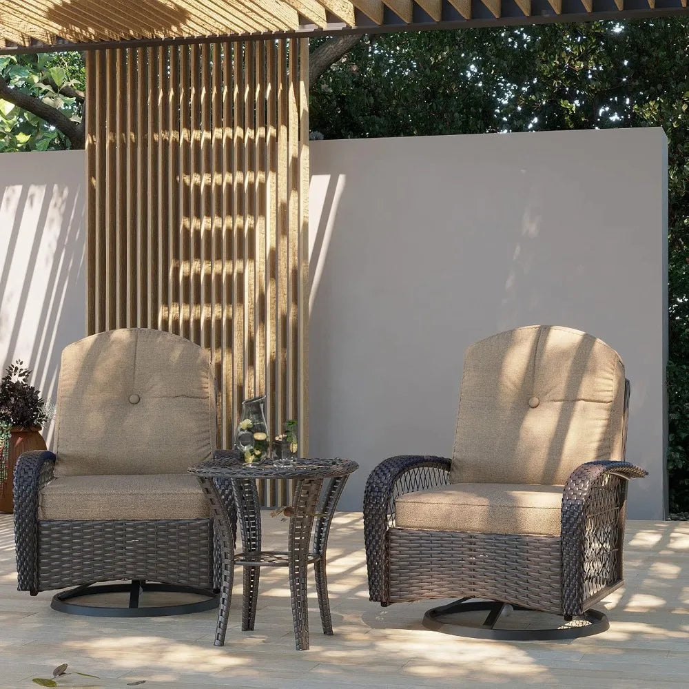 Angduo 3 Piece Patio Furniture Set With Cushions Khaki