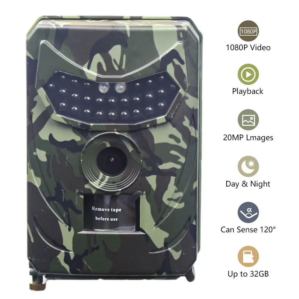 Outdoor Hunting Camera 12MP Wild Animal Detector Trail Camera HD Waterproof Infrared Heat Sensing Night Vision