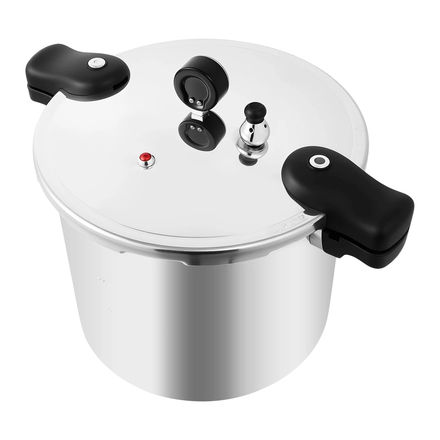23Quart Aluminium Alloy Thickened Explosion-Proof Pressure Cooker, 3 PSI Safety Valve and Gauge, Gas & Electric Stove Compatible