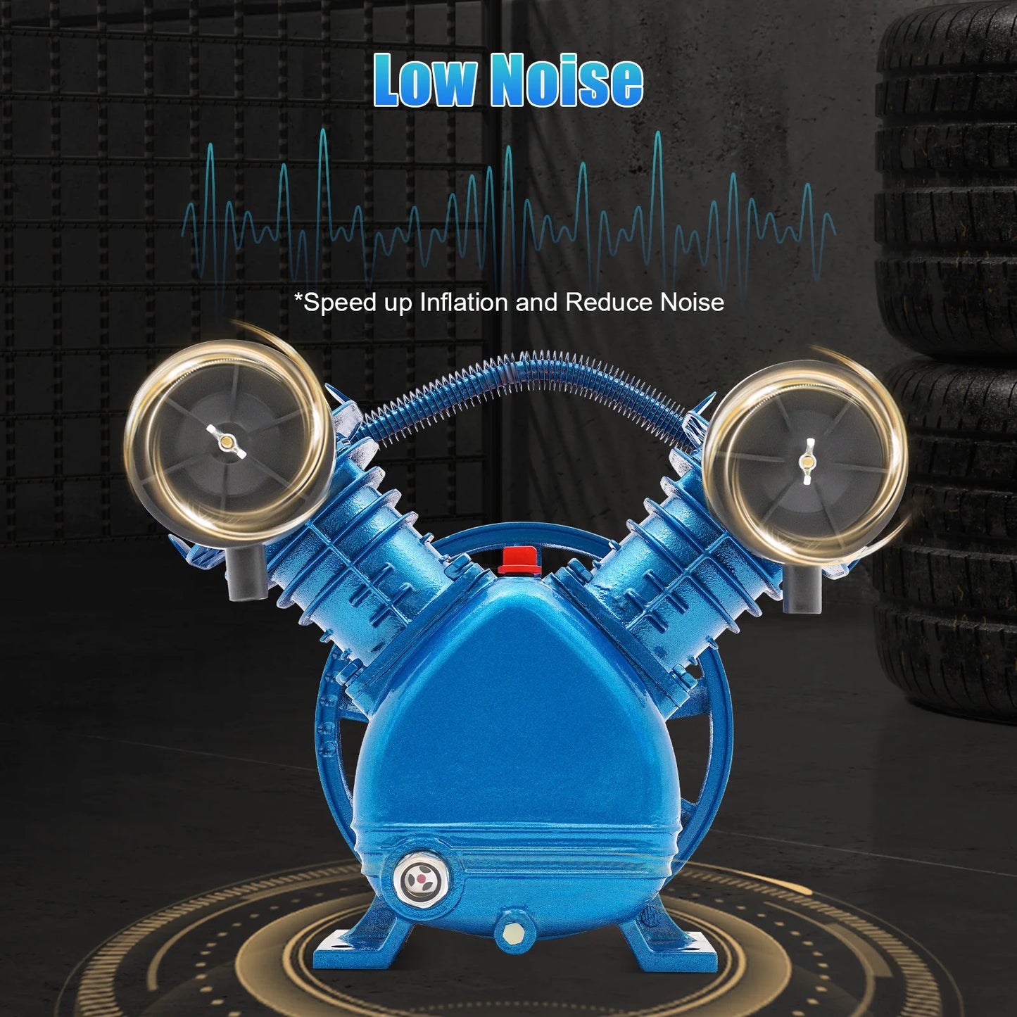 Air Compressor Pump 3HP 8.8 CFM 115 PSI Cast Iron For Workshops Garages