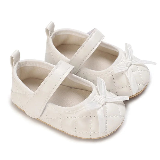 Infant Girls Sparkly Mary Jane Bowknot First Non Slip Shoes