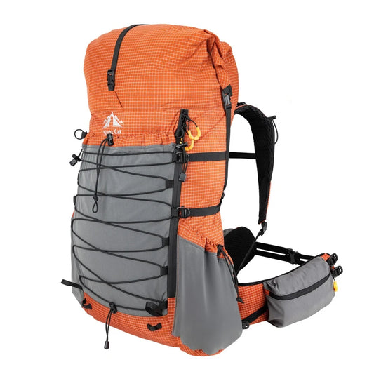 Night Cat Internal Frame Hiking Backpack 50L 60L Roll Top With Rain Cover