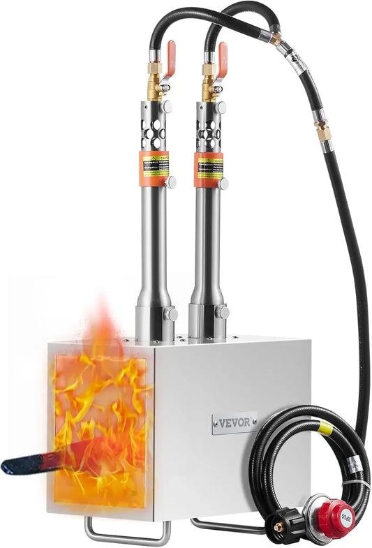 Portable Propane Forge 2 Burner Farrier 2600F Blacksmithing Gas Forge Capacity