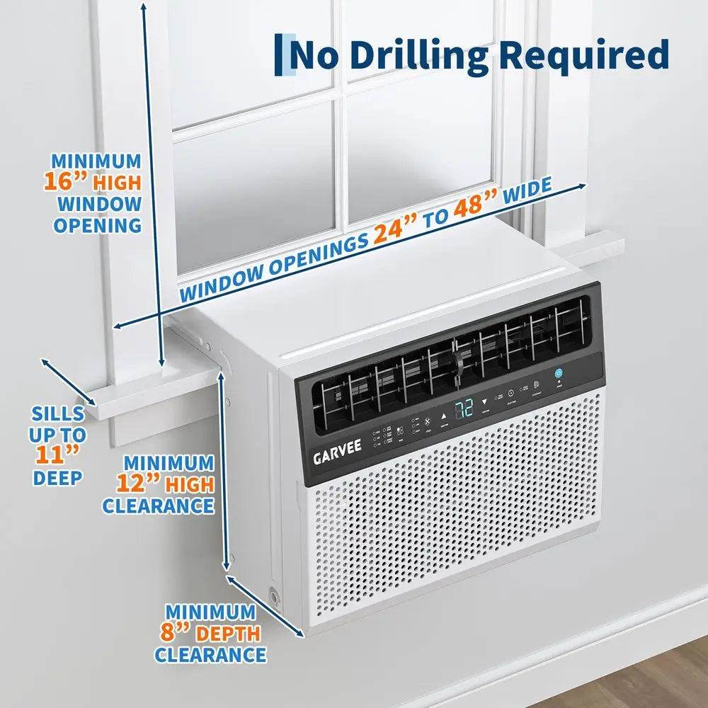 6000 BTU UShaped Window Air Conditioner, Cools Up to 269 Sq.Ft., Ultra Quiet Operation, Energy Efficient, Includes Remote Contr