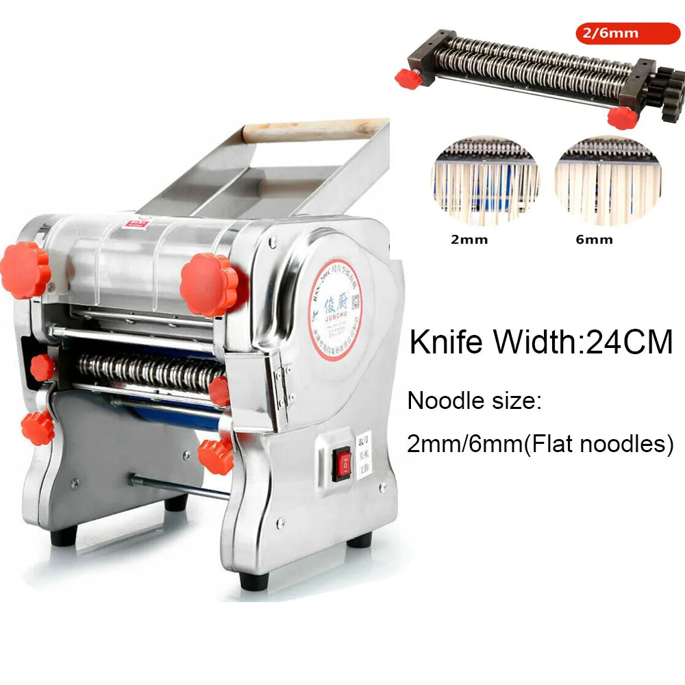 550W Electric Pasta Maker Noodle Machine Dumpling Skin Roller Stainless Steel