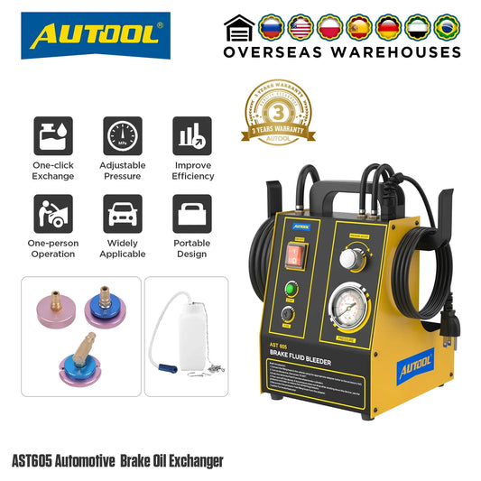 AUTOOL AST605 12V Car Pulsating Brake Fluid Bleeder Pump Brake Extractor Oil Pump Brake Oil Exchanger Machine 220V 110V