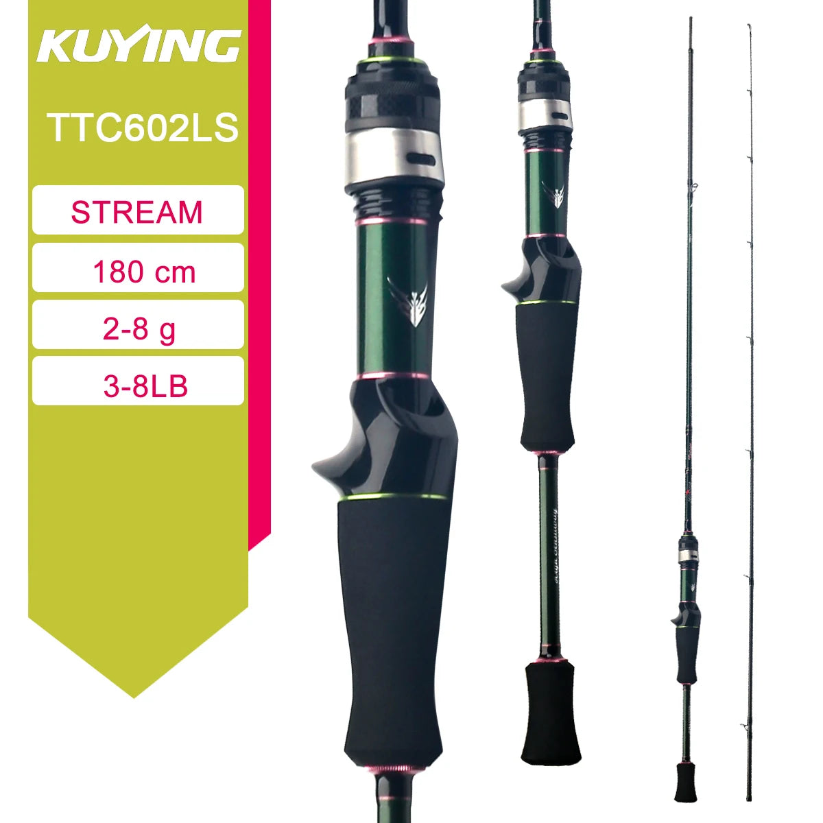Kuying Teton Carbon Lure Rod Six To Ten Pound Casting Spinning River USA