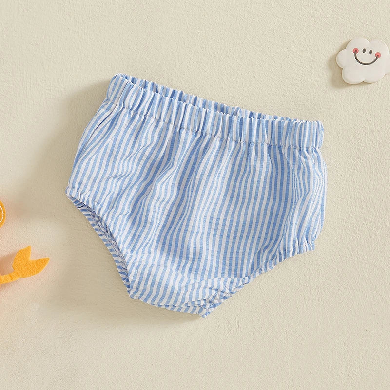 Infant Baby Boys Summer Elastic Waist Lobster Embroidery Shorts Diaper Covers