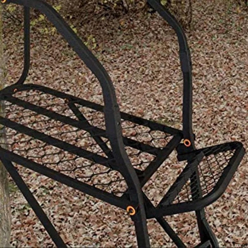 20" Tall Tree Stand, Single Steel Ladder with Adjustable Padded Shooting Rail and Flip-Back Footrest, for Big Game & Hunting