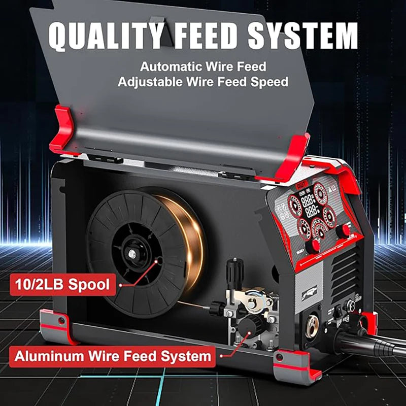 200A Welding Machine 8 in 1 Semi Automatic Welder Aluminum MIG MAG MMA LIFT TIG IGBT Inverter Welding Tool