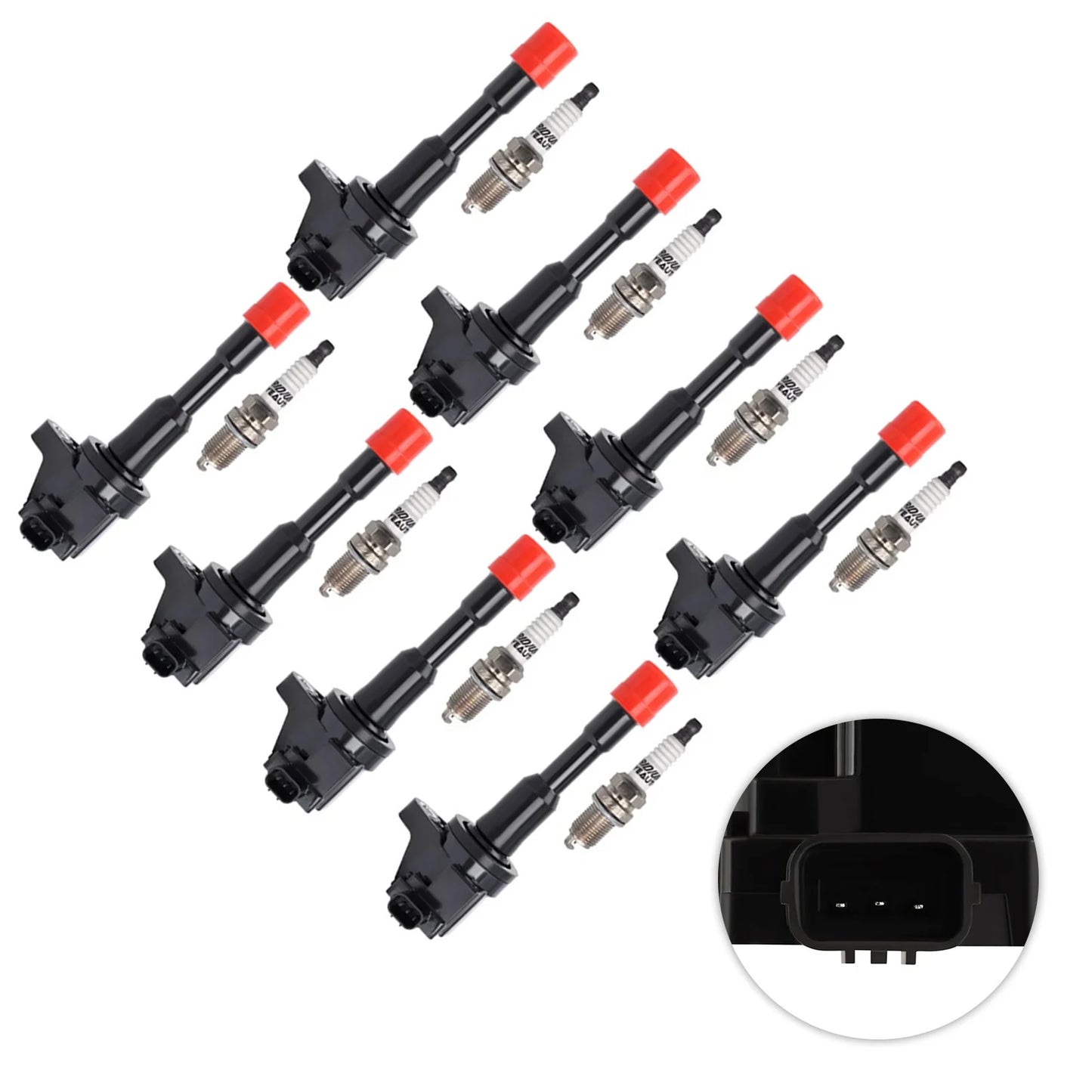 8X UF374 Ignition Coils And Spark Plugs For Honda Civic Hybrid L4