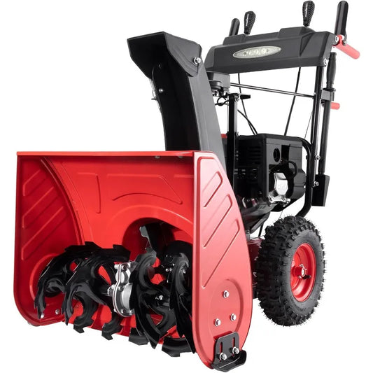 PowerSmart Gas Powered Snow Blower 26 Inch Self Propelled 2 Stage 252cc Engine with Electric Start and LED Headlight
