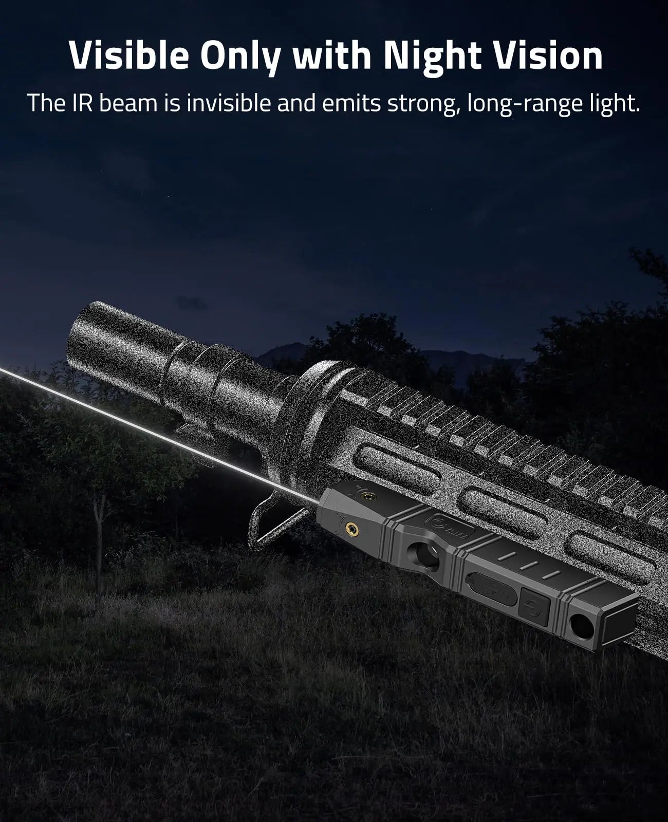 Laser Sight for Rifle IR Laser Sight M-Lok Rail Rechargeable Low-Profile Tactical Laser Strobe Function Infrared Night Vision