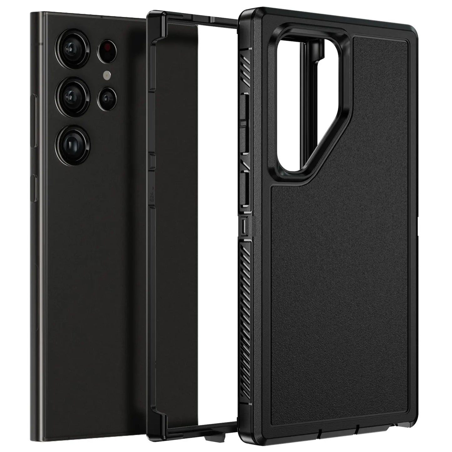 Samsung Galaxy S24 Ultra 5G Dual Layer Case Slim Rugged Shockproof Cover Black