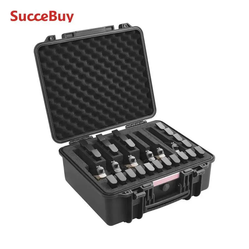SucceBuy Hard Pistol Cases with Pre-cut PU Foam Lining Waterproof Dustproof Hard Gun Case for 1/2/5/6Pistol Lockable Pistol Case