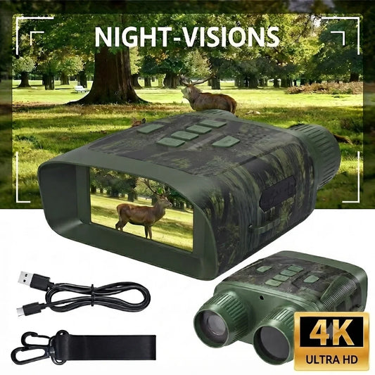 Infrared Night Vision Binoculars 4K HD 10X Zoom USB Rechargeable Hunting