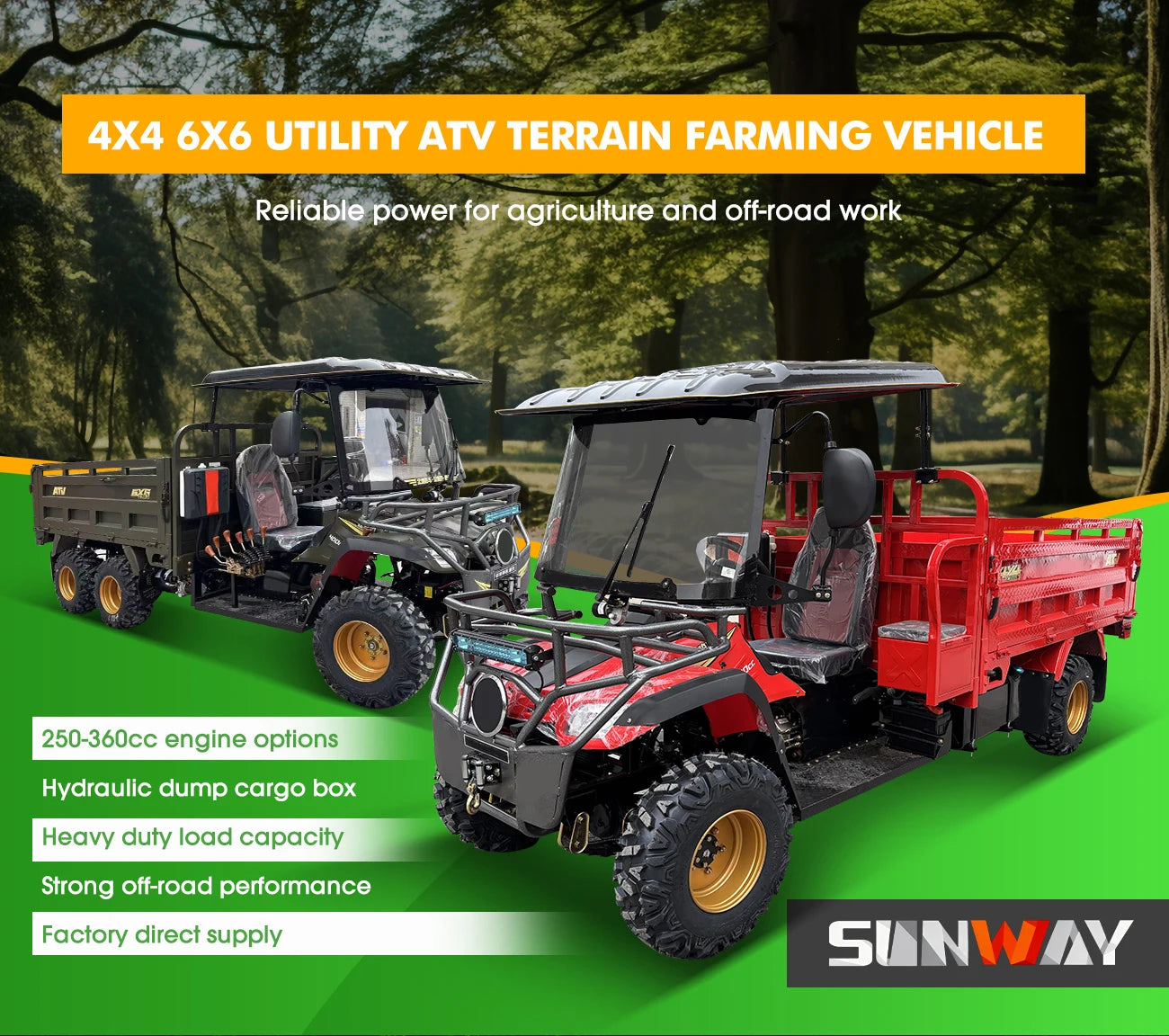 4x4 Off-Road ATV UTV Utility Vehicle 2-Seater Street Legal Farm ATV UTV with EEC Certifications