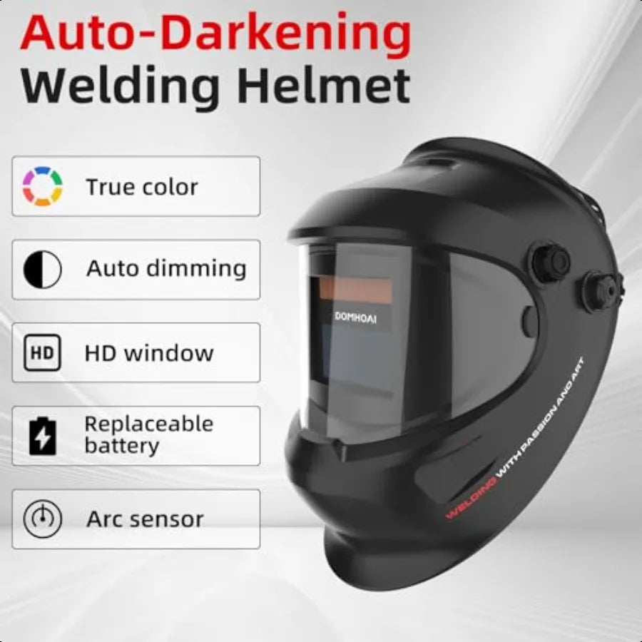 Welding Helmet Auto Darkening True Color 1 1 1 2 Optical Clarity Solar Powered Welding Hood Wide Shade 4 913 for TIG MMA MIG AR