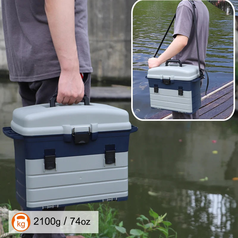 Ackibbik Large Fishing Tackle Box Organizer with Three Drawers for Storage and Organization