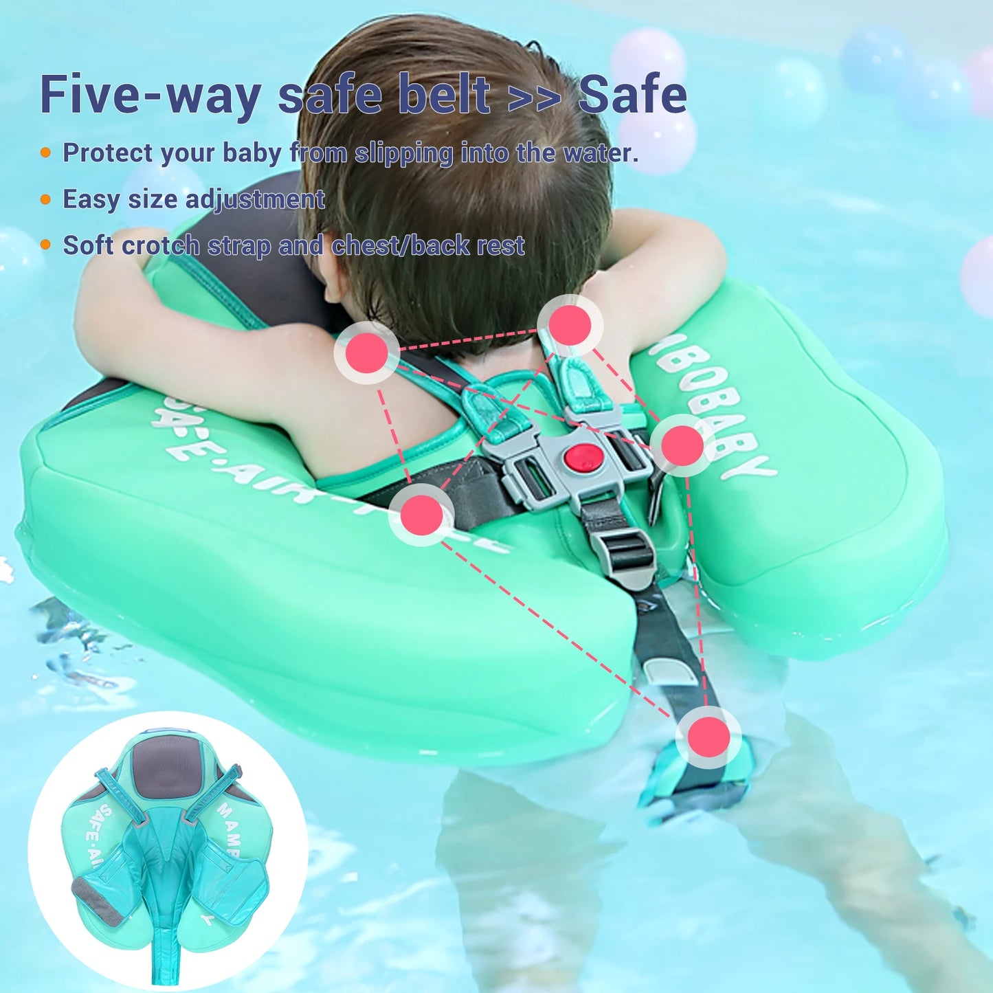 Mambobaby Baby Float With Sunshade And Crotch Strap