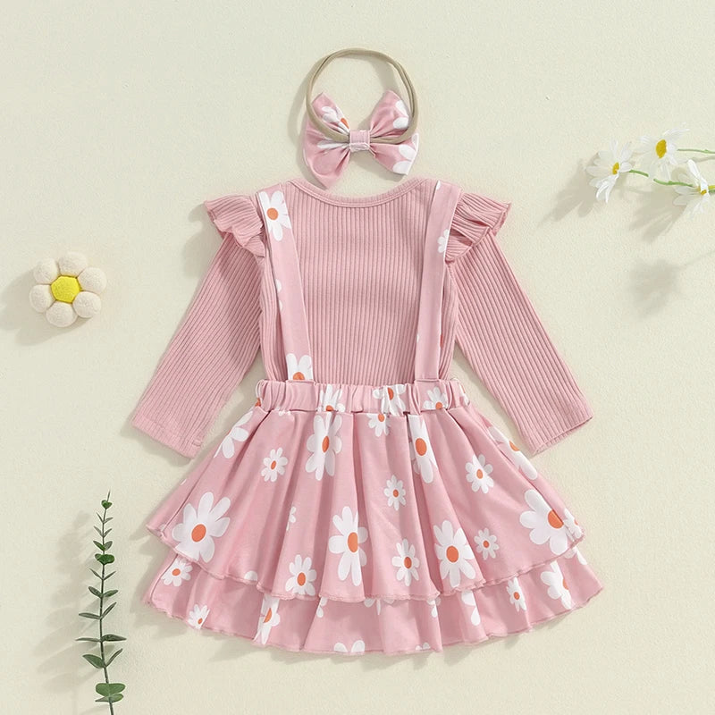 Adorable Baby Girls Winter Outfit Set with Knit Sweater Plaid Skirt and Matching Headband 3 Piece Clothing Ensemble