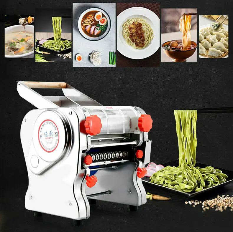 550W Electric Pasta Maker Noodle Machine Dumpling Skin Roller Stainless Steel