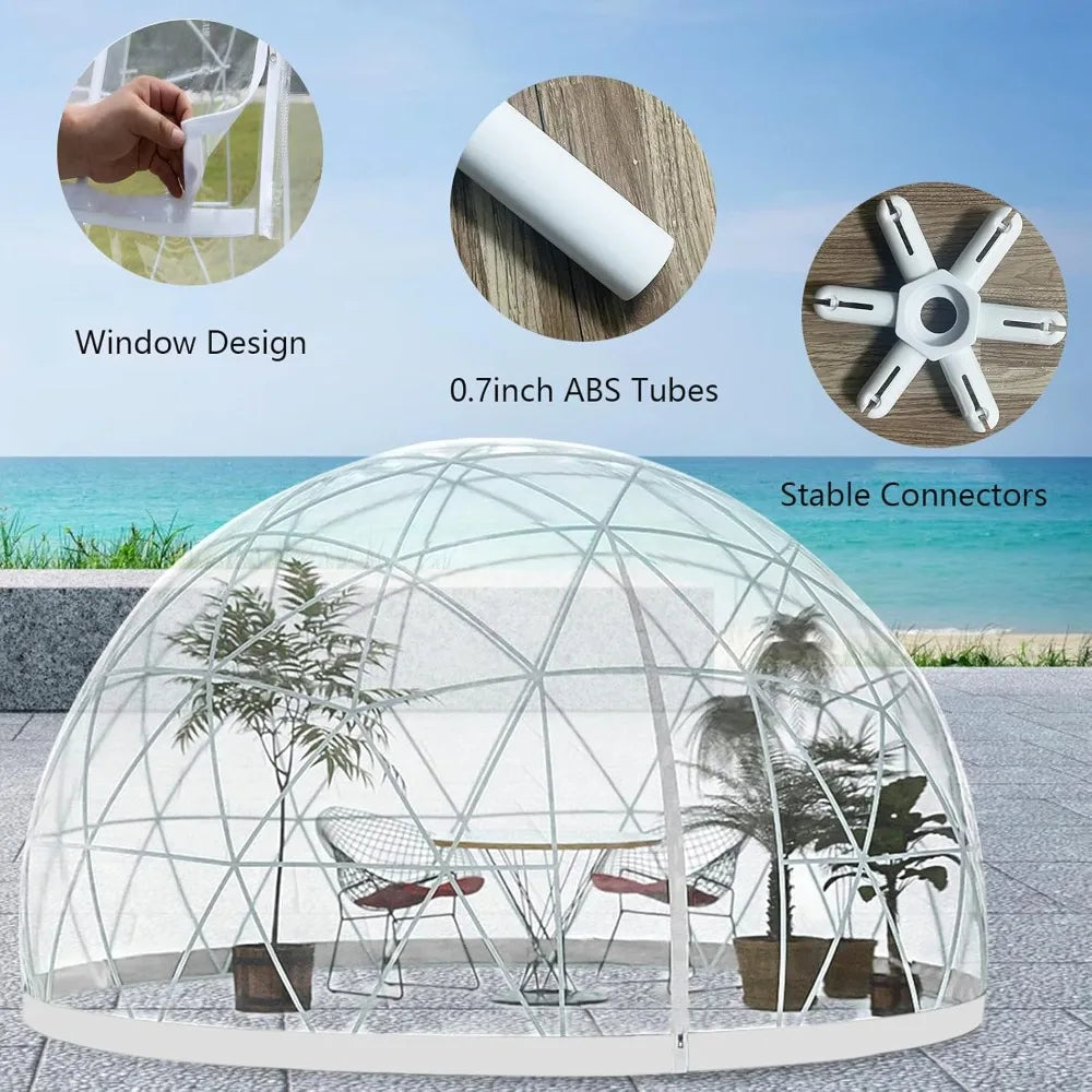 Garden Dome Bubble Tent 9.5x5.7ft PVC Greenhouse Lights