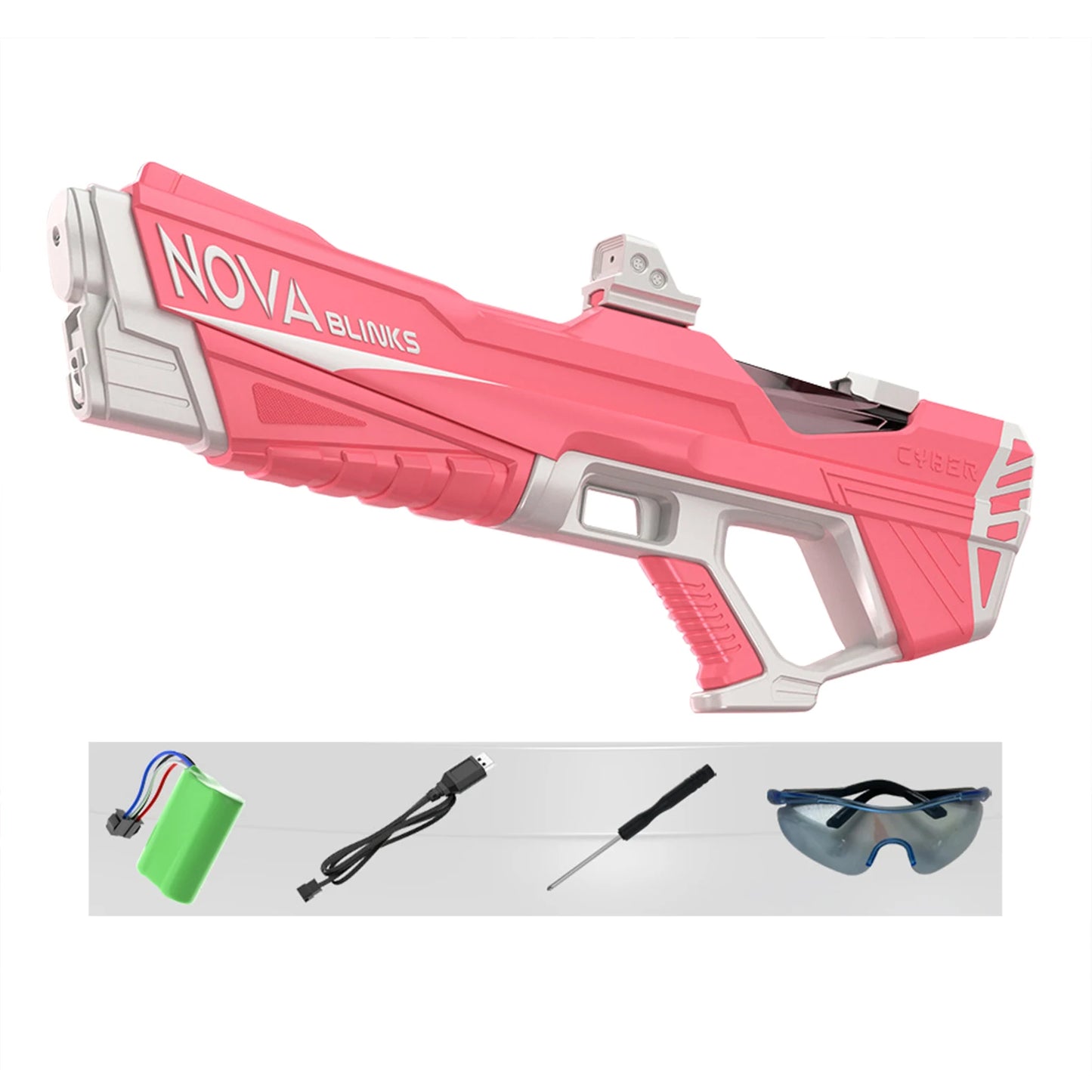 Automatic Electric Water Gun Battery Powered Squirt Blaster for Adults and Kids with Auto Suction Summer Pool Beach Toy