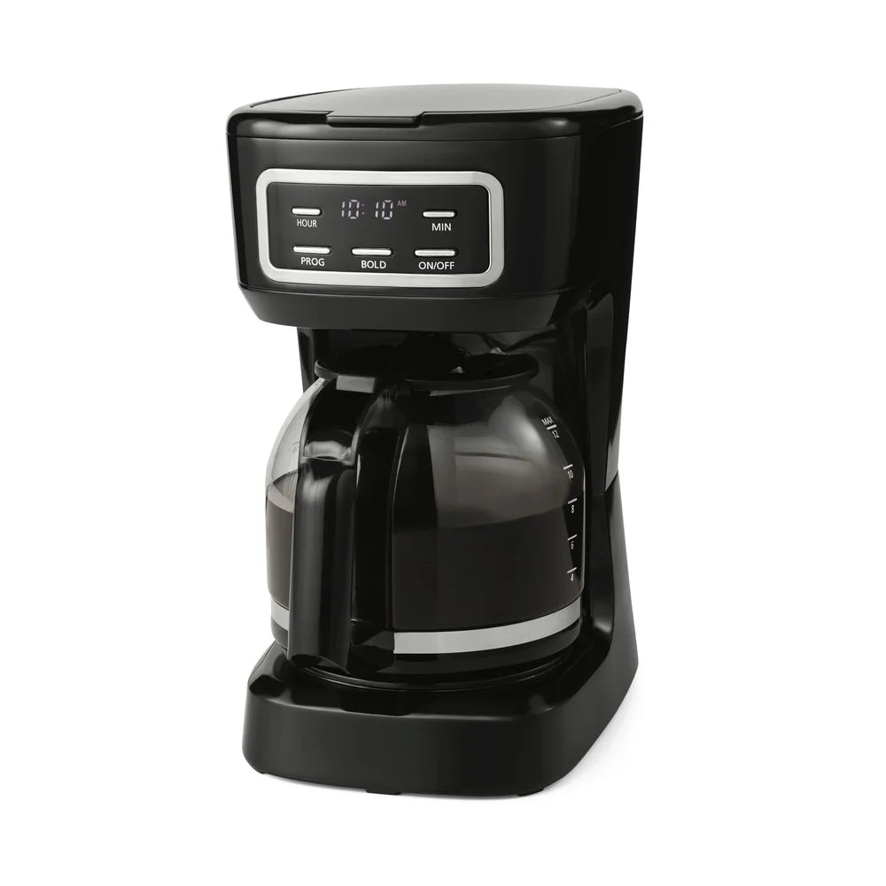 12 Cup Programmable Drip Coffee Maker Auto Brew LED Display Glass Carafe Dishwasher Safe Kitchen Appliance