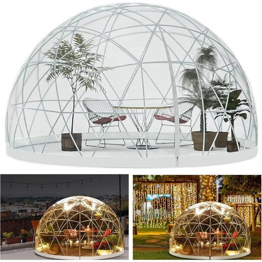 Garden Dome Bubble Tent 9.5x5.7ft PVC Greenhouse Lights